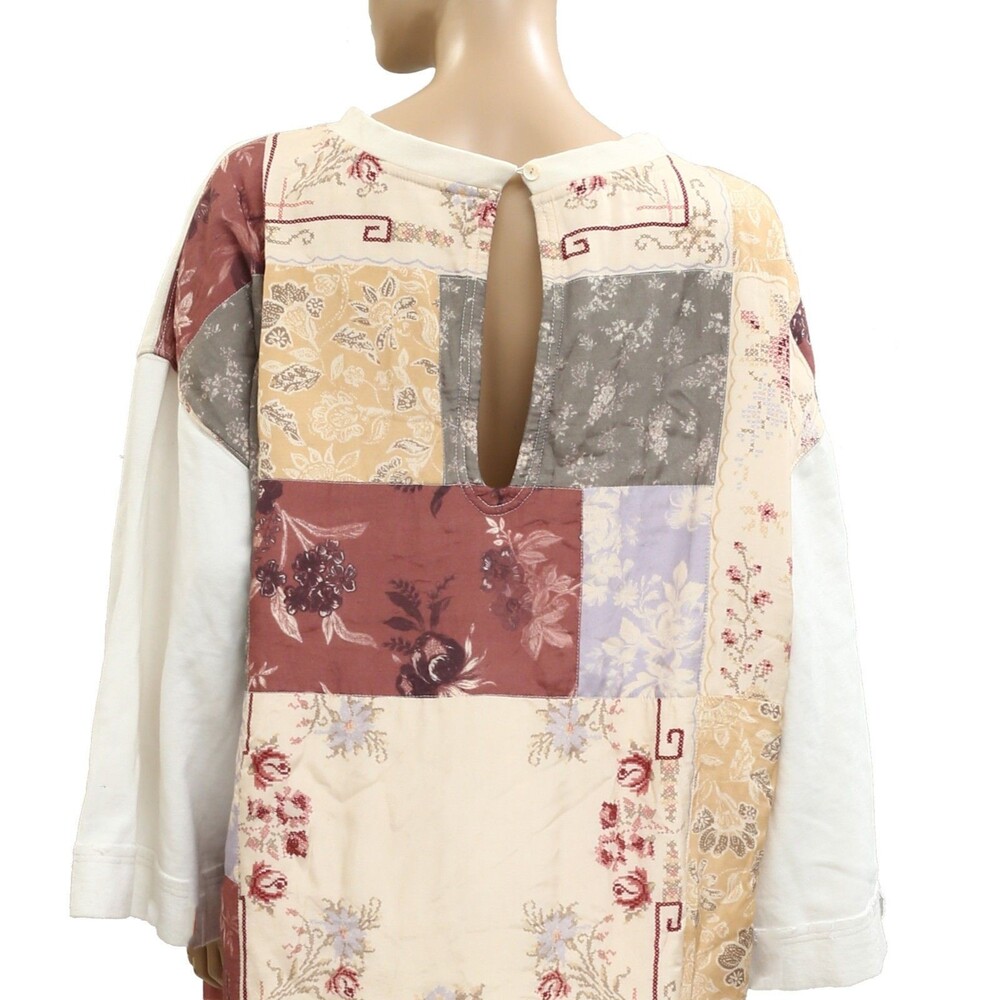 Free People Floral Printed Patchwork Sweatshirt T… - image 4